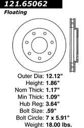 Centric C-Tek Standard Brake Rotors 121.65062