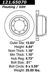 Centric C-Tek Standard Brake Rotors for 1999-2004 F-350 SUPER DUTY - 121.65070