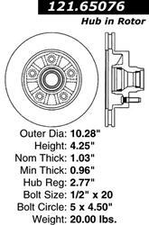 Centric C-Tek Standard Brake Rotors 121.65076
