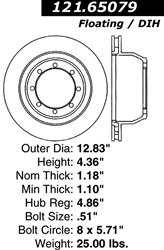Centric C-Tek Standard Brake Rotors 121.65079
