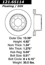 Centric C-Tek Standard Brake Rotors 121.65114