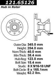 Centric C-Tek Standard Brake Rotors for 2008-2023 E-350 SUPER DUTY, E-450 SUPER DUTY, 2008-2009 F-450 SUPER DUTY - 121.65126