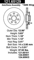 Centric C-Tek Standard Brake Rotors for 2004-2008 F-150, 2006-2008 MARK LT - 121.65129