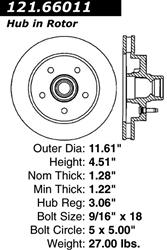 Centric C-Tek Standard Brake Rotors for 1988-1994 C1500 - 121.66011