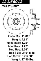 Centric C-Tek Standard Brake Rotors for 1988-1995 C2500 - 121.66012