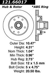 Centric C-Tek Standard Brake Rotors 121.66017