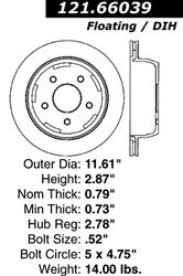 Centric C-Tek Standard Brake Rotors for 1998-2005 BLAZER, 1997-2001 JIMMY, 2004 SONOMA - 121.66039