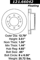Centric C-Tek Standard Brake Rotors 121.66042