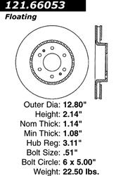 Centric C-Tek Standard Brake Rotors 121.66053