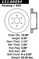Centric C-Tek Standard Brake Rotors for 2003-2006 EXPRESS 2500, SAVANA 2500 - 121.66054