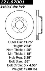 Centric C-Tek Standard Brake Rotors 121.67001