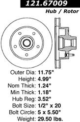 Centric C-Tek Standard Brake Rotors 121.67009