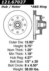 Centric C-Tek Standard Brake Rotors 121.67027