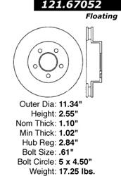 Centric C-Tek Standard Brake Rotors for 2002-2007 LIBERTY - 121.67052