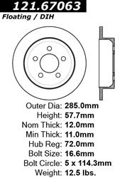 Centric C-Tek Standard Brake Rotors for 2003-2007 LIBERTY, 2003-2006 WRANGLER - 121.67063