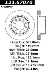 Centric C-Tek Standard Brake Rotors 121.67070