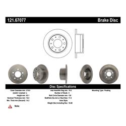 Centric C-Tek Standard Brake Rotors for 2014-2020 PROMASTER 1500, PROMASTER 2500, PROMASTER 3500 - 121.67077
