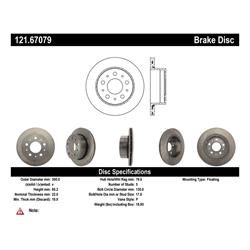 Centric C-Tek Standard Brake Rotors for 2014-2020 PROMASTER 1500, PROMASTER 2500, PROMASTER 3500 - 121.67079
