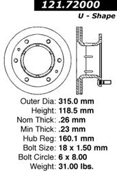 Centric C-Tek Standard Brake Rotors for 1987-1988 EUROTURBO 230T - 121.72000