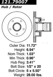 Centric C-Tek Standard Brake Rotors for 1994-1995 BRONCO, F-150 - 121.79007