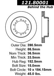Centric C-Tek Standard Brake Rotors 121.80001