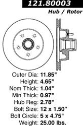 Centric C-Tek Standard Brake Rotors for 1985-1992 CAMARO, 1988-1992 FIREBIRD - 121.80003