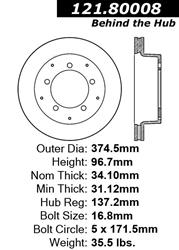 Centric C-Tek Standard Brake Rotors 121.80008