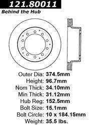 Centric Parts Brake Rotors 121.80011