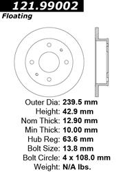 Centric Parts Brake Rotors 121.99002