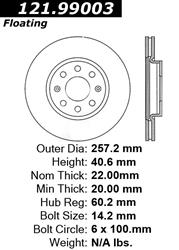 Centric Parts Brake Rotors 121.99003