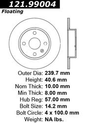 Centric Parts Brake Rotors 121.99004
