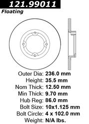 Centric Parts Brake Rotors 121.99011
