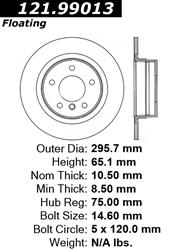 Centric Parts Brake Rotors 121.99013