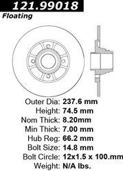 Centric Parts Brake Rotors 121.99018