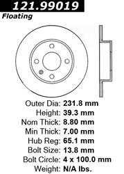 Centric Parts Brake Rotors 121.99019