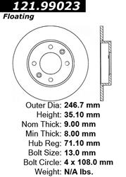Centric Parts Brake Rotors 121.99023