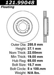 Centric C-Tek Standard Brake Rotors for 2000-2006 TT - 121.99048