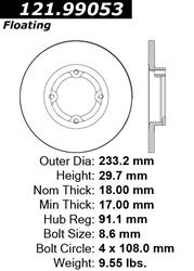Centric Parts Brake Rotors 121.99053
