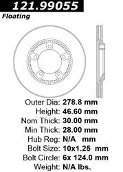 Centric Parts Brake Rotors 121.99055
