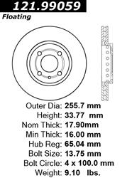 Centric Parts Brake Rotors 121.99059