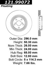 Centric Parts Brake Rotors 121.99072