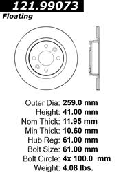 Centric Parts Brake Rotors 121.99073