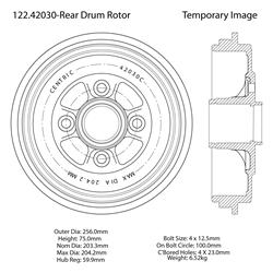 Centric Premium Brake Drums for 1999 FRONTIER, 2012-2019 VERSA, 2014-2019 VERSA NOTE - 122.42030