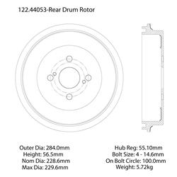 Centric Premium Brake Drums 122.44053