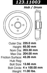 Centric C-Tek Standard Brake Drums for 1983-1987 ALLIANCE, 1984-1986 ENCORE - 123.11003