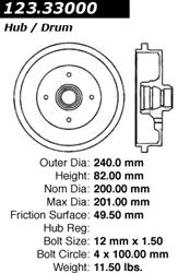 Centric C-Tek Standard Brake Drums 123.33000