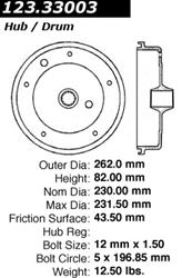 Centric C-Tek Standard Brake Drums 123.33003