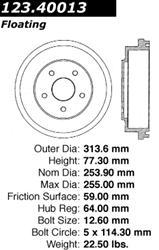Centric C-Tek Standard Brake Drums 123.40013