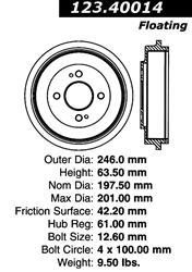 Centric C-Tek Standard Brake Drums 123.40014