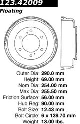 Centric C-Tek Standard Brake Drums 123.42009